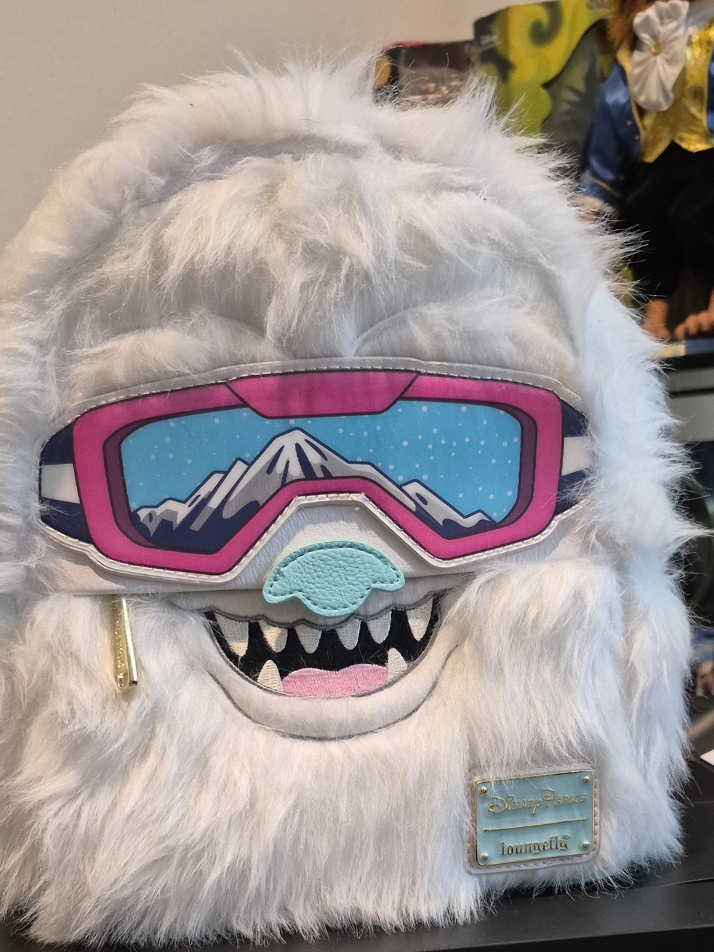 Loungefly White Furry Yeti Ski Goggles Mini Backpack